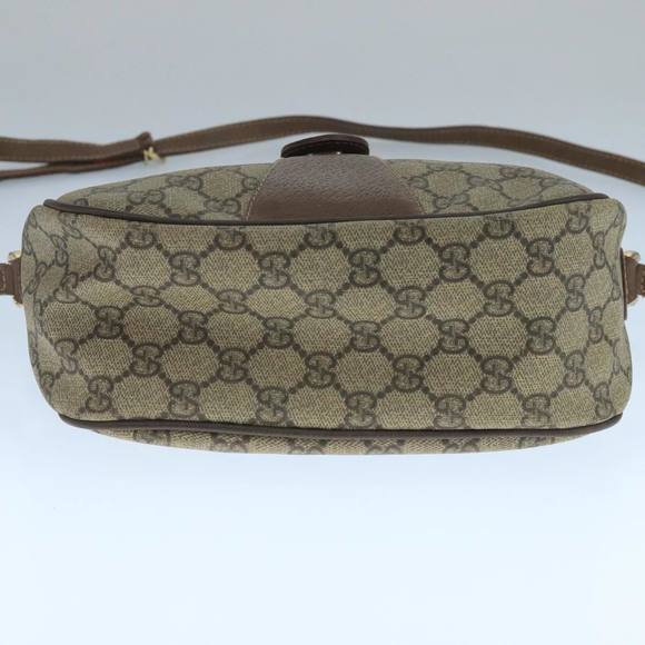 GUCCI GG Supreme Web Sherry Line Shoulder Bag PVC Beige Red Green Auth 109874 - Picture 5 of 16